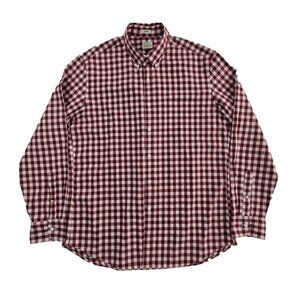 J. Crew Secret Wash Shirt Men’s Size L Long Sleeve Button Down Burgundy EUC